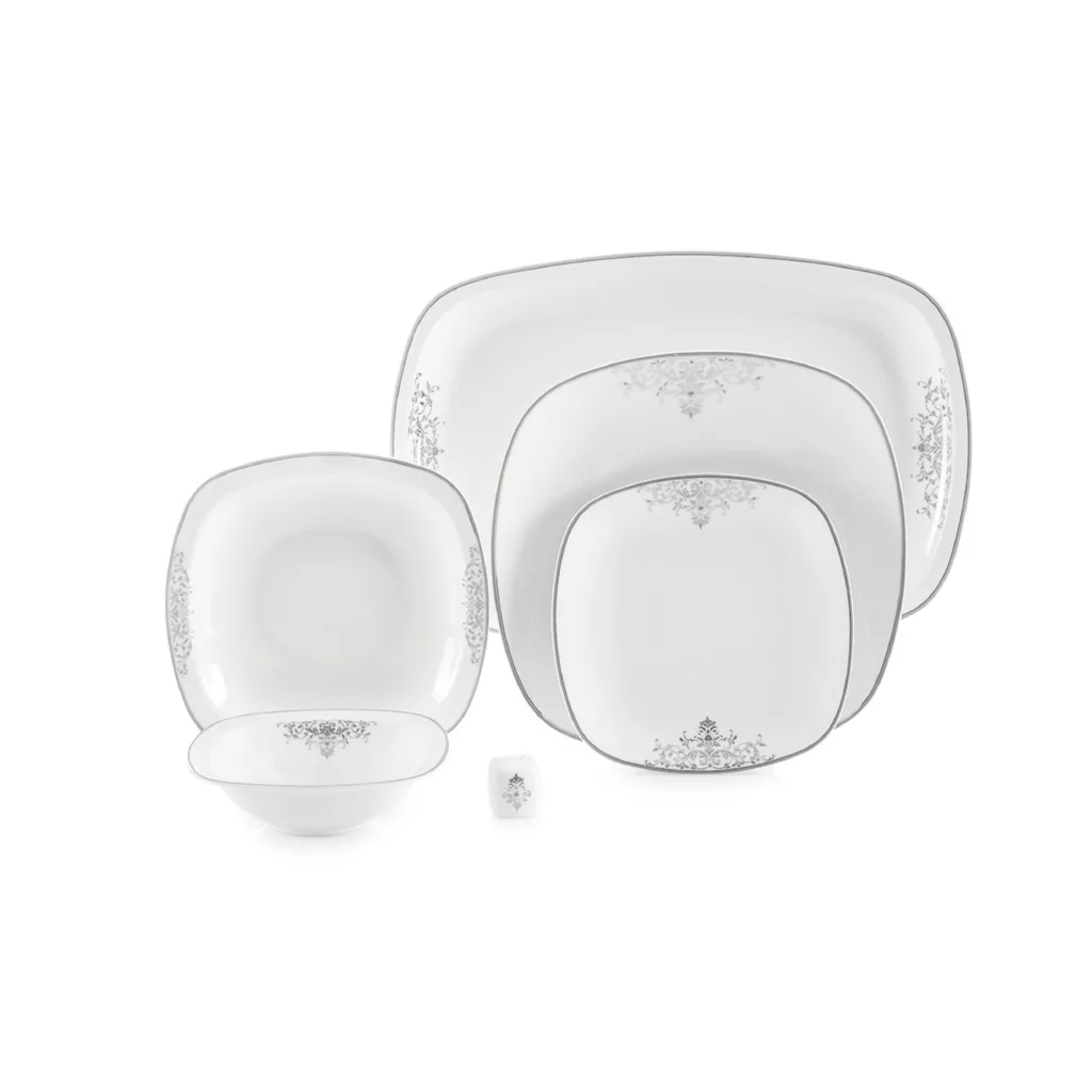 سرویس غذاخوری 98 پارچه 12 نفر چینی زرین ایران مدل کواترو مونت کارلو درجه عالی