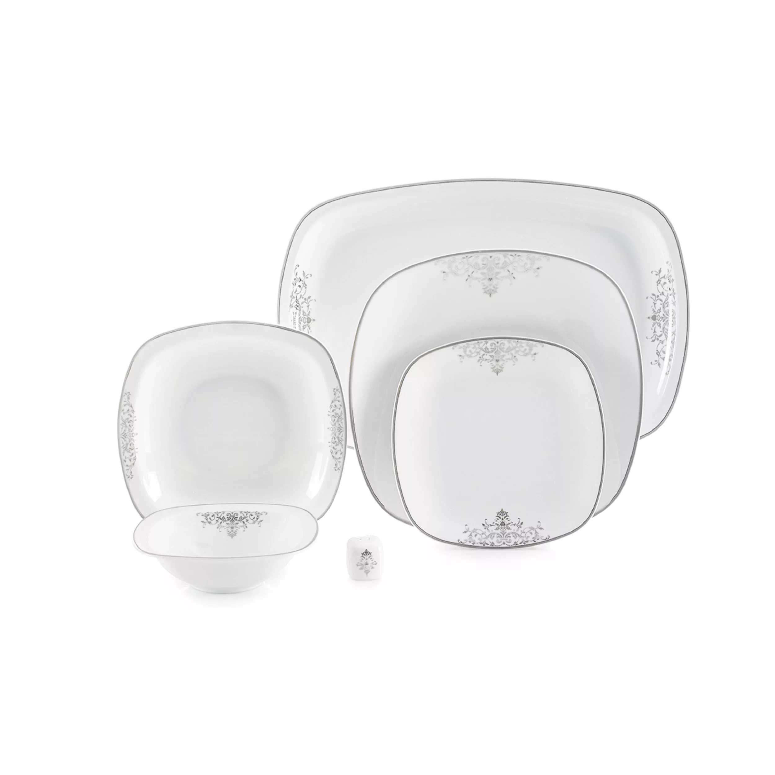 سرویس غذاخوری 98 پارچه 12 نفر چینی زرین ایران مدل کواترو مونت کارلو درجه عالی