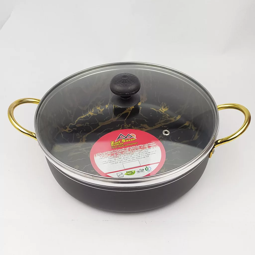 سرویس قابلمه و تابه گرانیت ۸ پارچه ظرف سازان اسدیان مدل گلدماربل