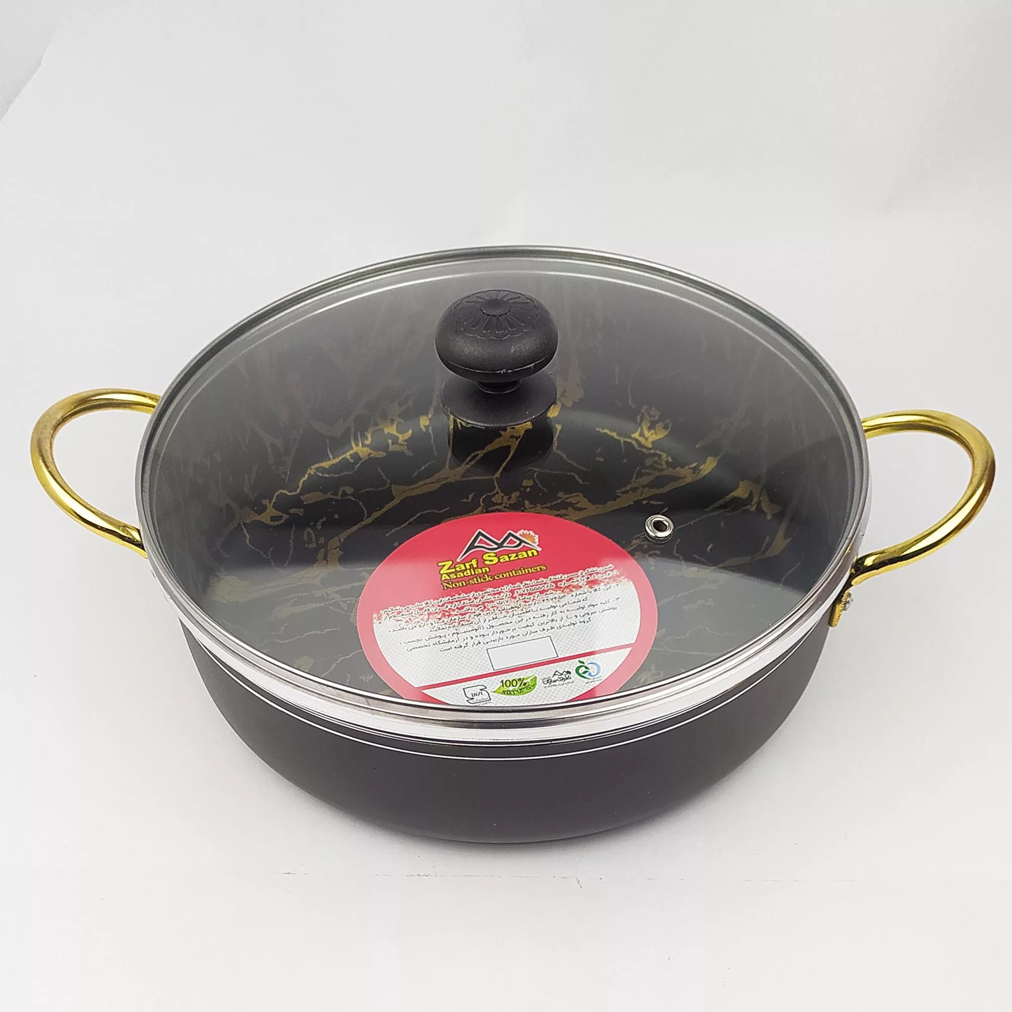 سرویس قابلمه و تابه گرانیت ۸ پارچه ظرف سازان اسدیان مدل گلدماربل