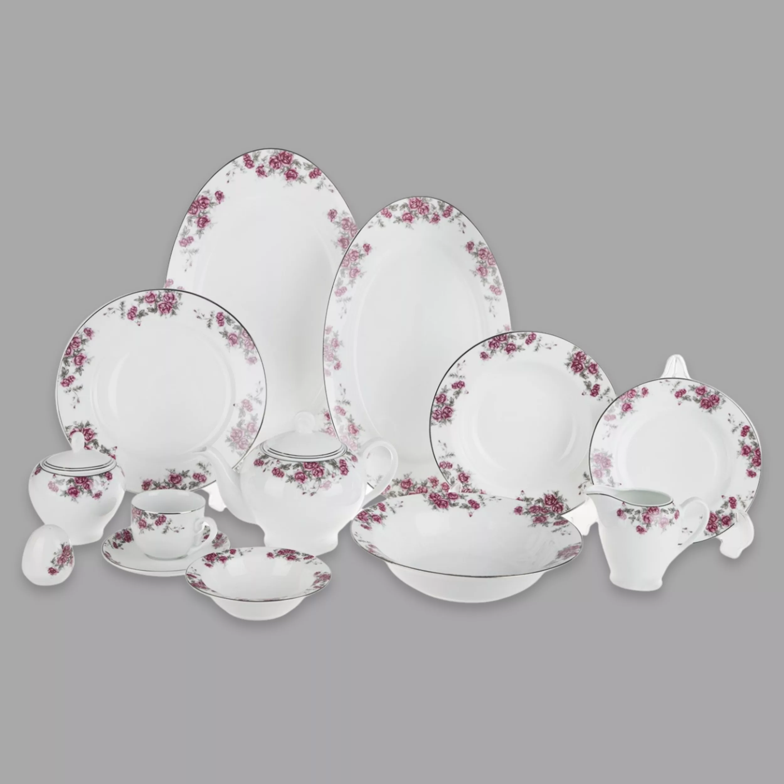 سرویس غذاخوری 102 پارچه 12 نفر چینی زرین ایران مدل Aran سری ایتالیا اف درجه عالی