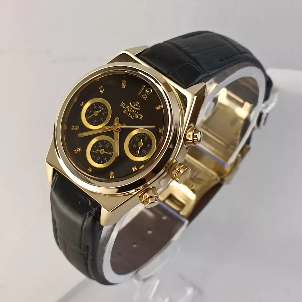 ساعت مچی عقربه‌ای کوارتز زنانه الگانس مدل سه موتور فعال فول تایم کد CH420G