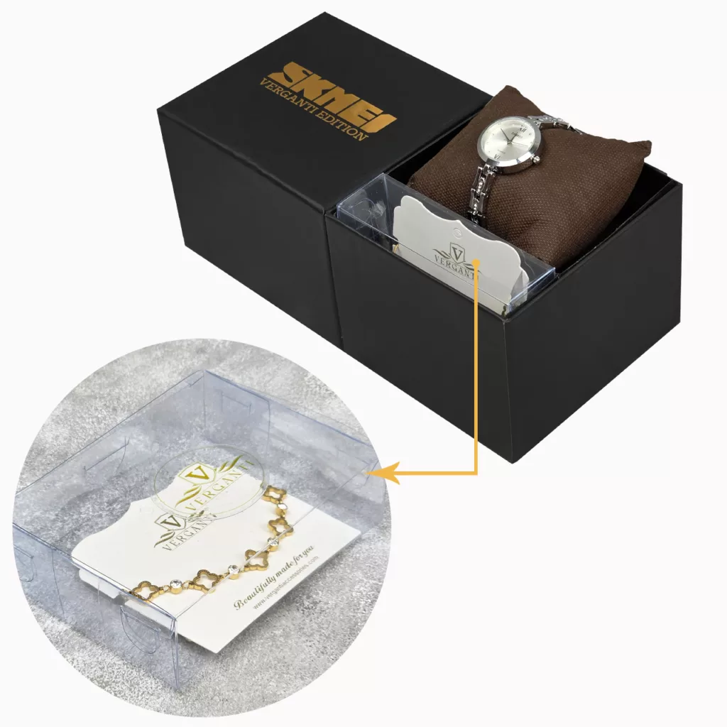 ساعت مچی عقربه‌ای کوارتز زنانه اسکمی مدل 1225SI به همراه دستبند