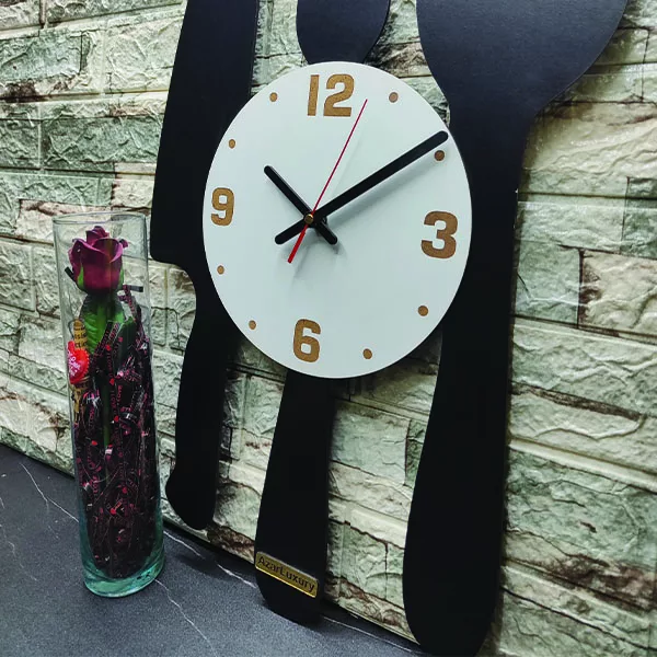 ساعت دیواری آذرلاکچری طرح آشپزخانه کد ash02