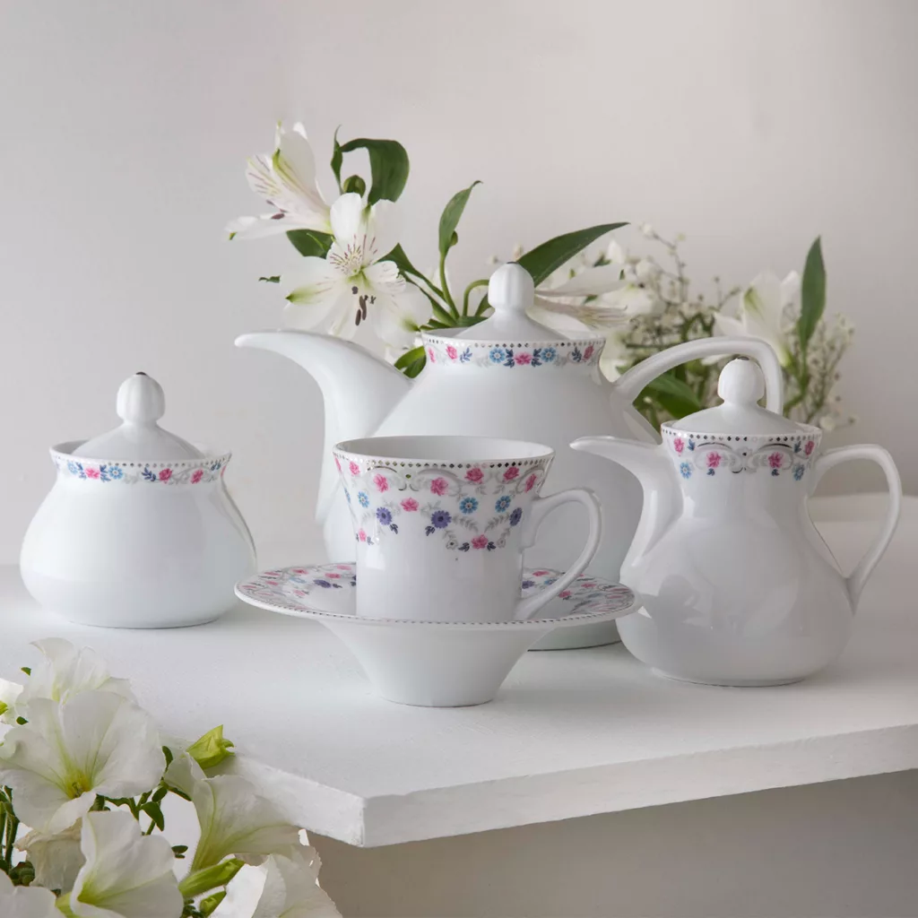 سرویس غذاخوری 81 پارچه چینی زرین ایران مدل شهرزاد باغستان درجه عالی