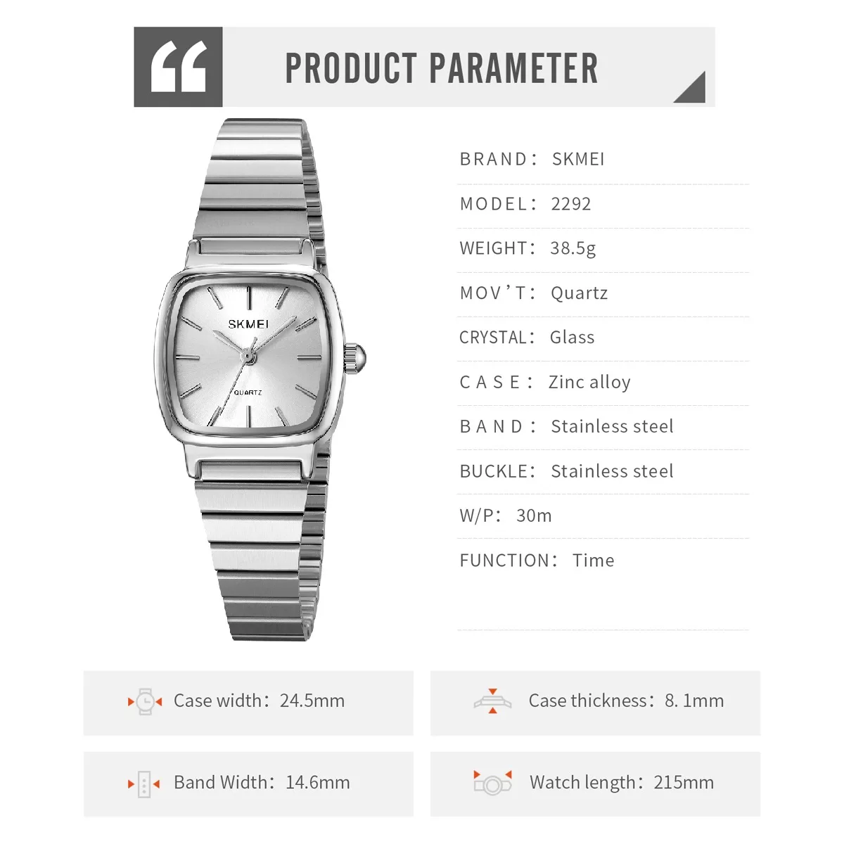 ساعت مچی عقربه ای زنانه اسکمی مدل 2292 کد 01