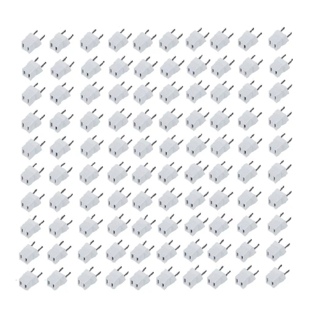 تبدیل دوشاخه برق 2 به 2 مدل 2TO2 بسته 100 عددی