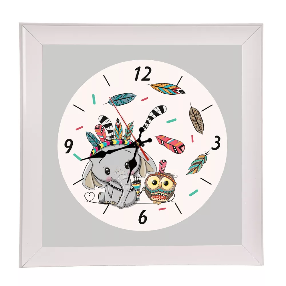 آباژور رومیزی کودک مدل فیل به همراه لوستر سقفی و ساعت دیواری