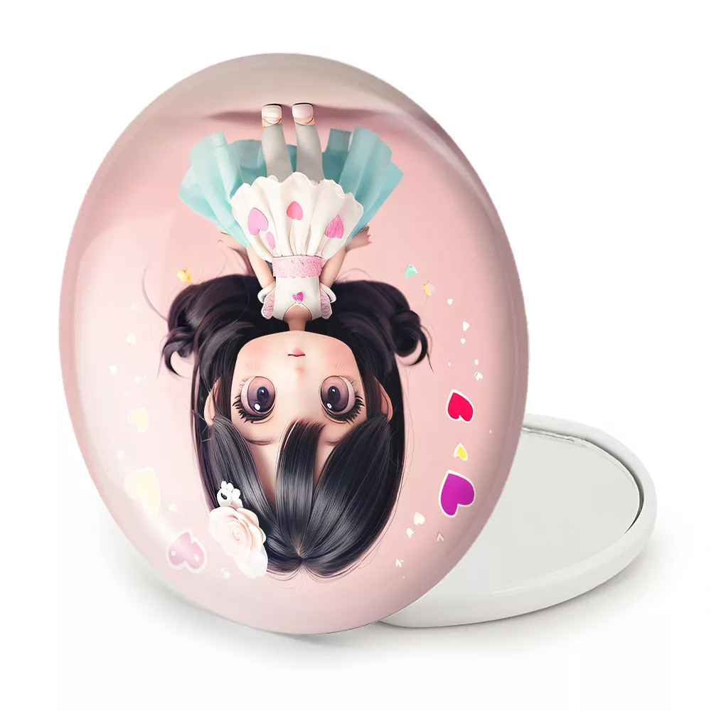 آینه جیبی خندالو طرح دخترانه (Girlish) مدل تاشو کد 36870