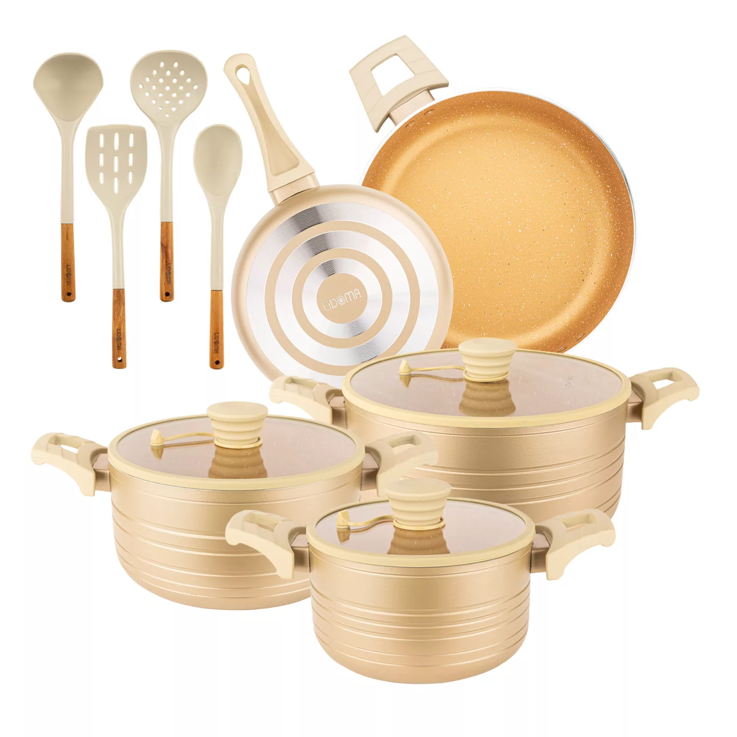 سرویس تابه و قابلمه گرانیتی 12 پارچه لیدوما مدل ویلیا دو