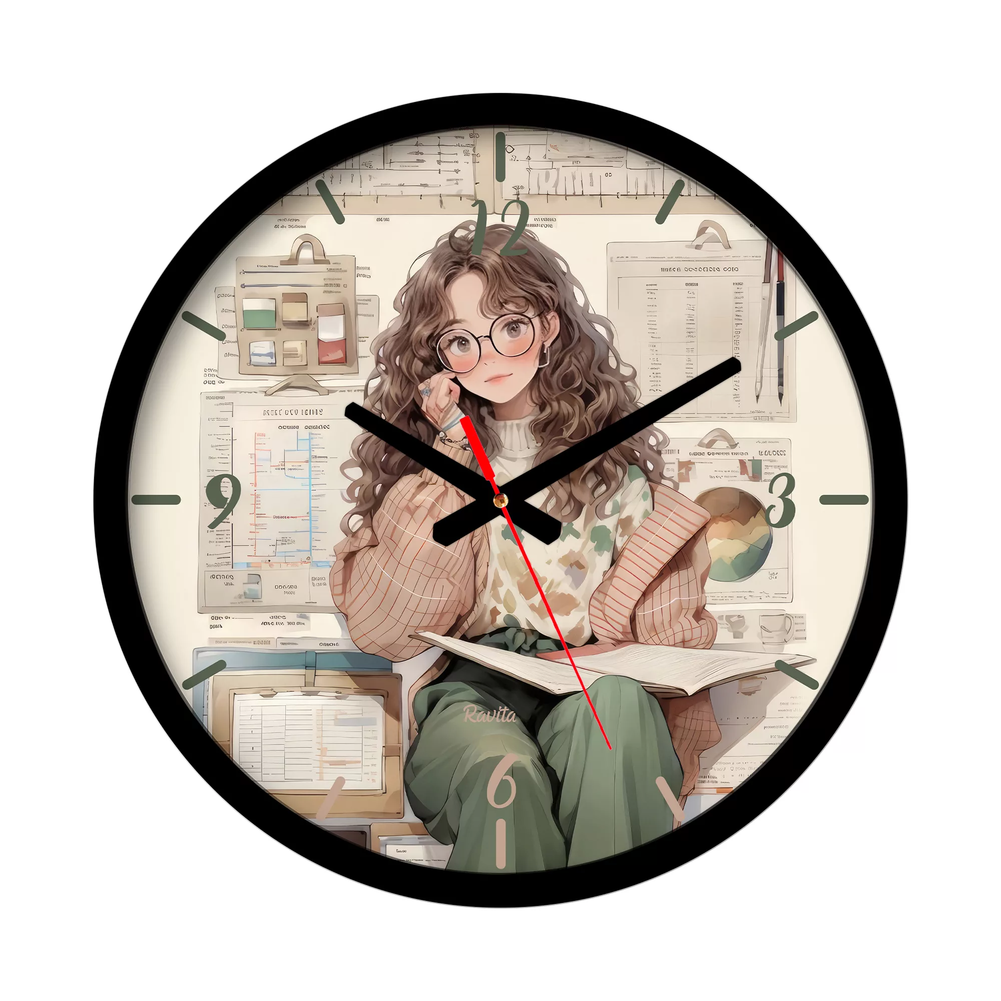 ساعت دیواری کوارتز راویتا مدل دختر کد 3572