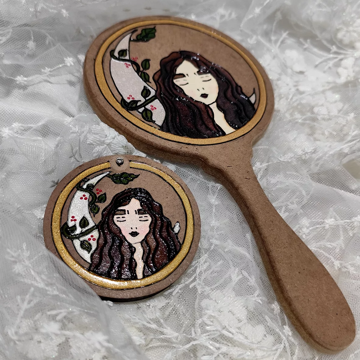 آینه آرایشی مدل رستا به همراه آینه جیبی