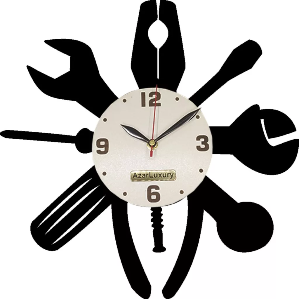 ساعت دیواری آذرلاکچری طرح تعمیرگاه کد002