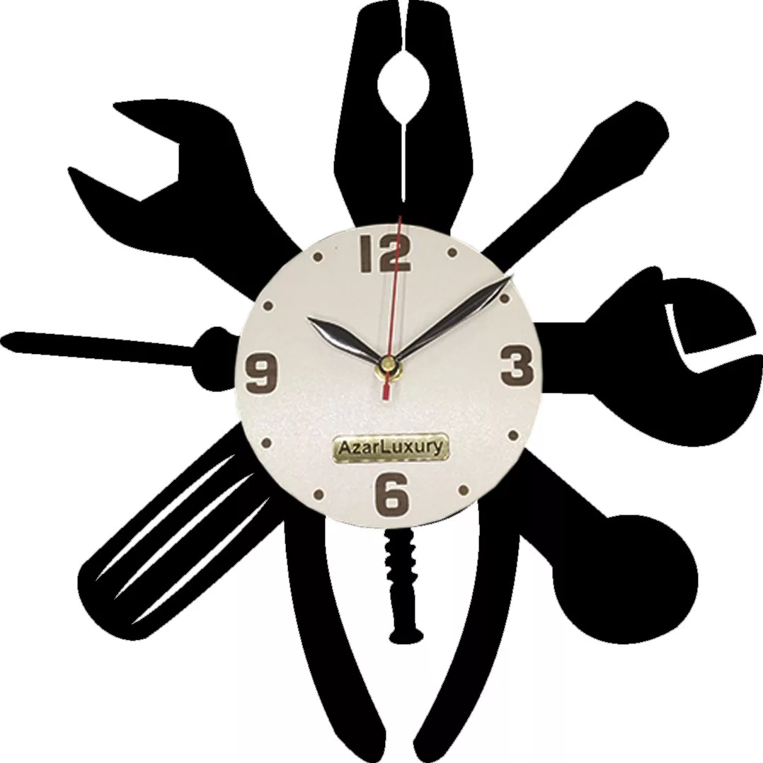 ساعت دیواری آذرلاکچری طرح تعمیرگاه کد002 ساعت دیواری آذرلاکچری طرح تعمیرگاه کد002