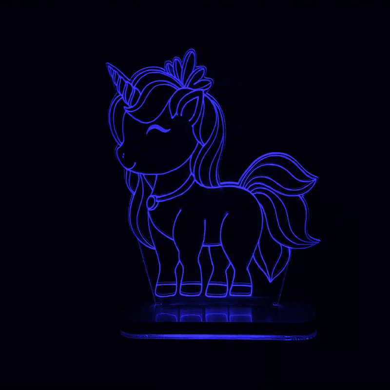 چراغ خواب اتاق کودک سان لیزر طرح اسب تک شاخ یونیکورن مدل تک رنگ