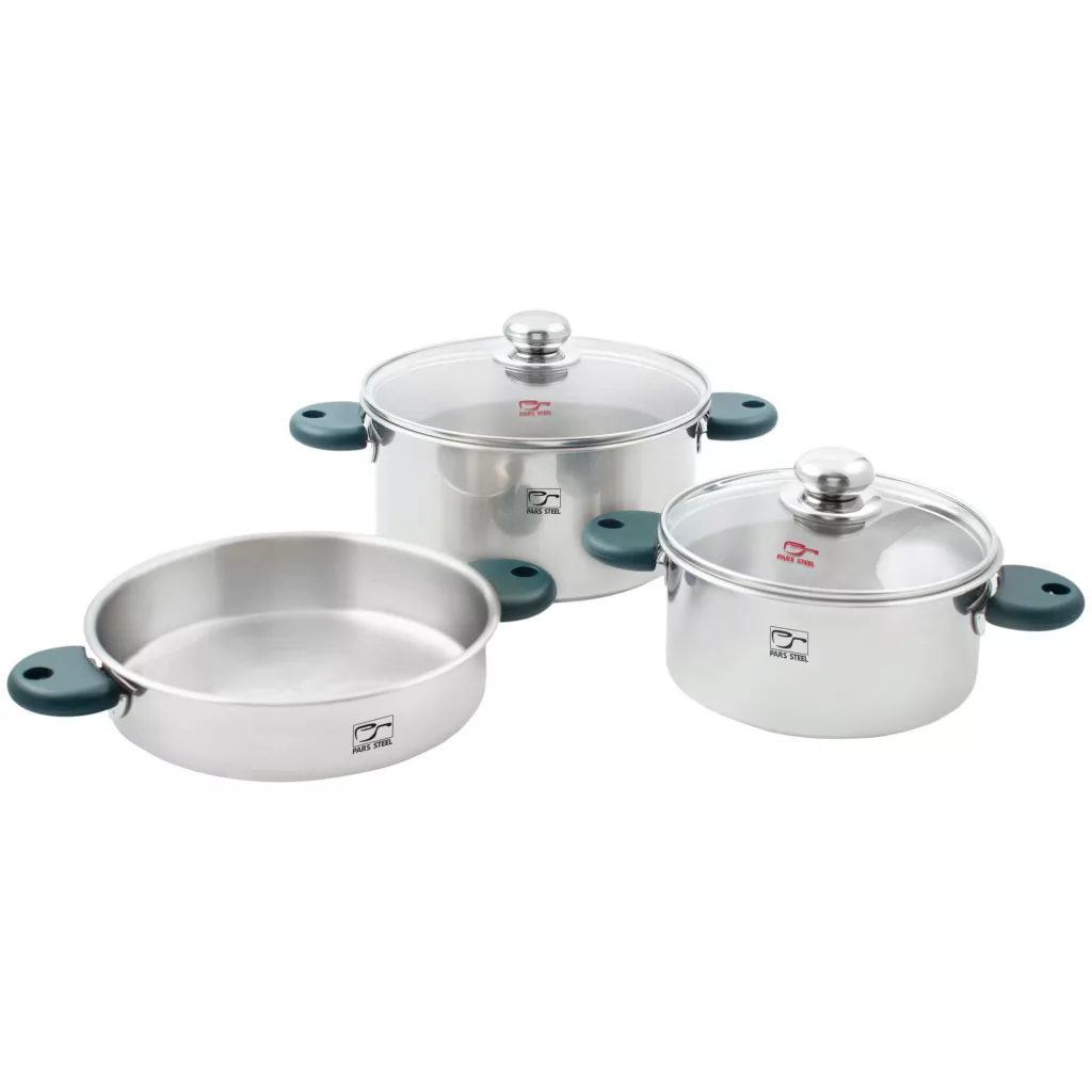سرویس پخت و پز 5 پارچه پارس استیل مدل رایکا سه لایه