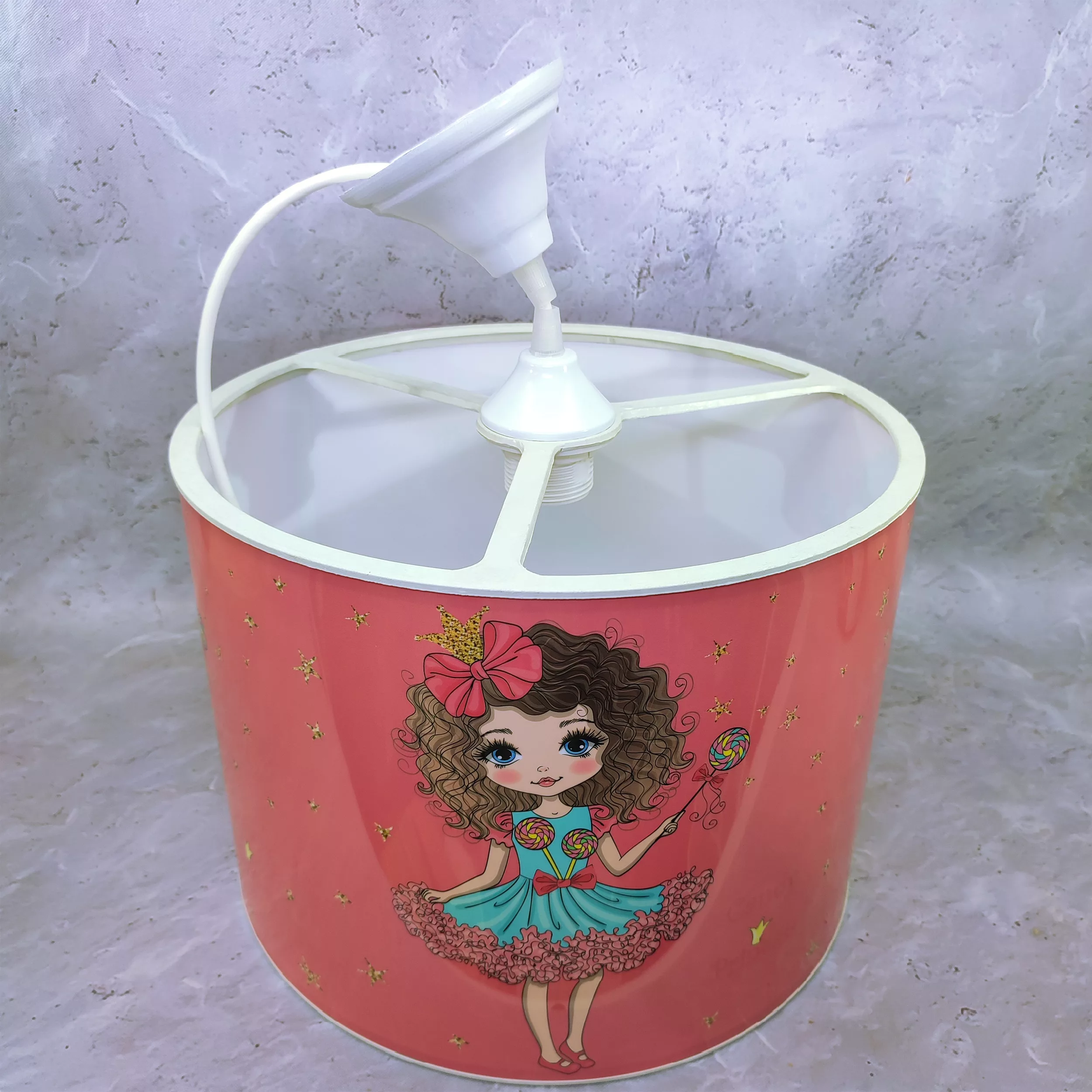 لوستر کودک مدل دختر موفرفری و آبنبات