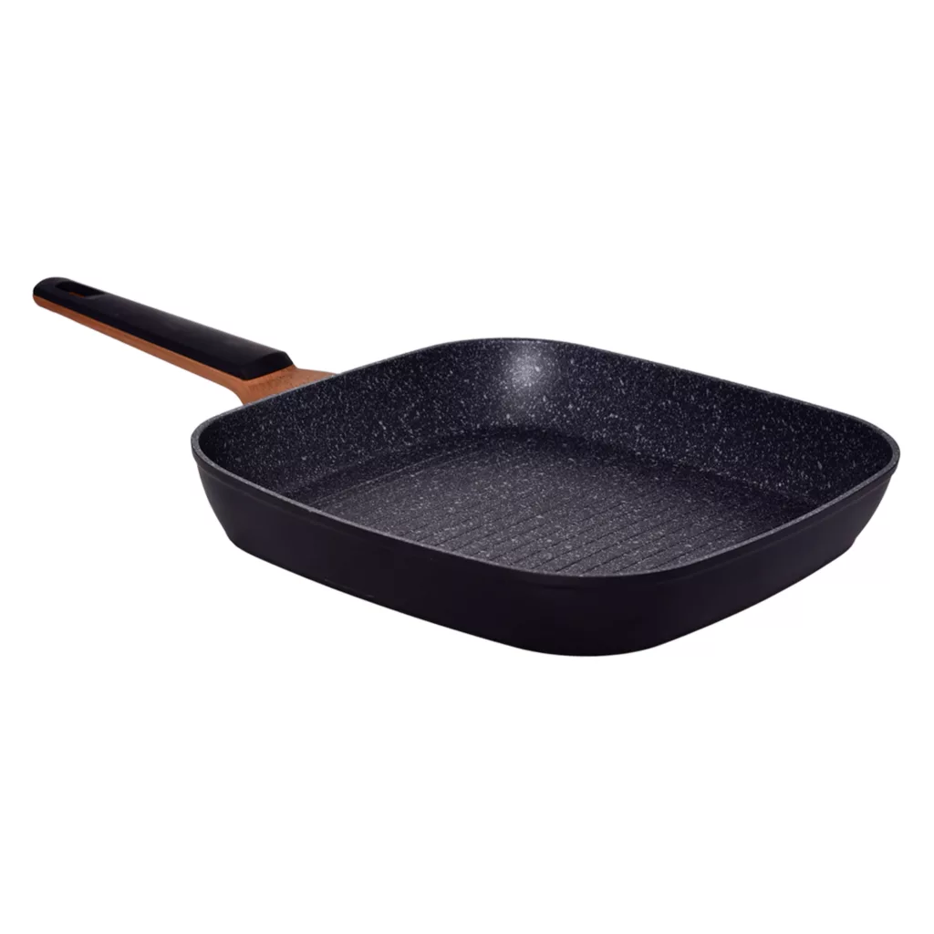 سرویس قابلمه و تابه گرانیتی 17 پارچه گری پن مدل دسته چوبی