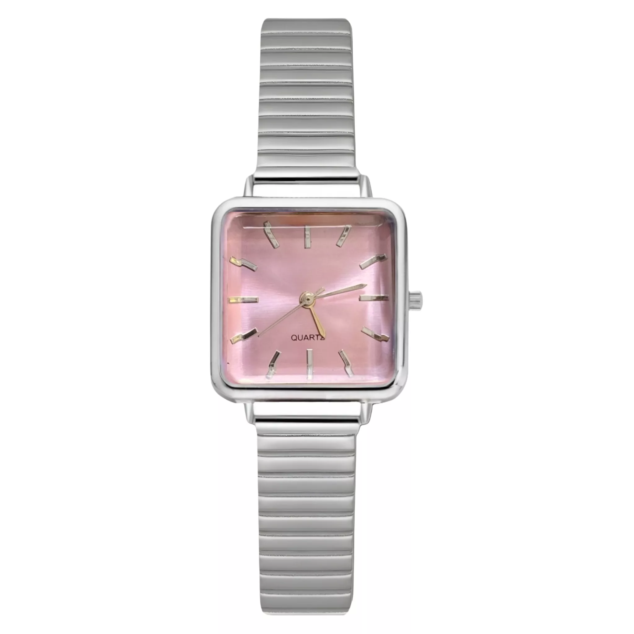 ساعت مچی عقربه‌ای کوارتز زنانه مدل مینیمال بندنرم طرح کرکره ای کد Ro1