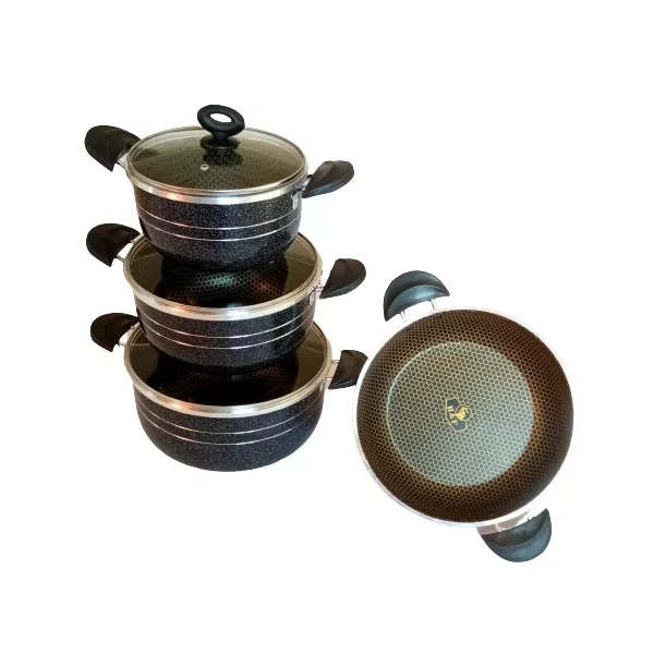 سرویس پخت و پز 7 پارچه هلنا مدل زنبوری لب پیچ کد sh-1400