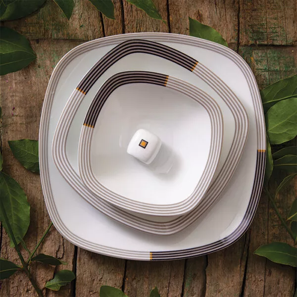 سرویس غذاخوری 27 پارچه 6 نفره چینی زرین ایران مدل  وگاس اوریت درجه 3