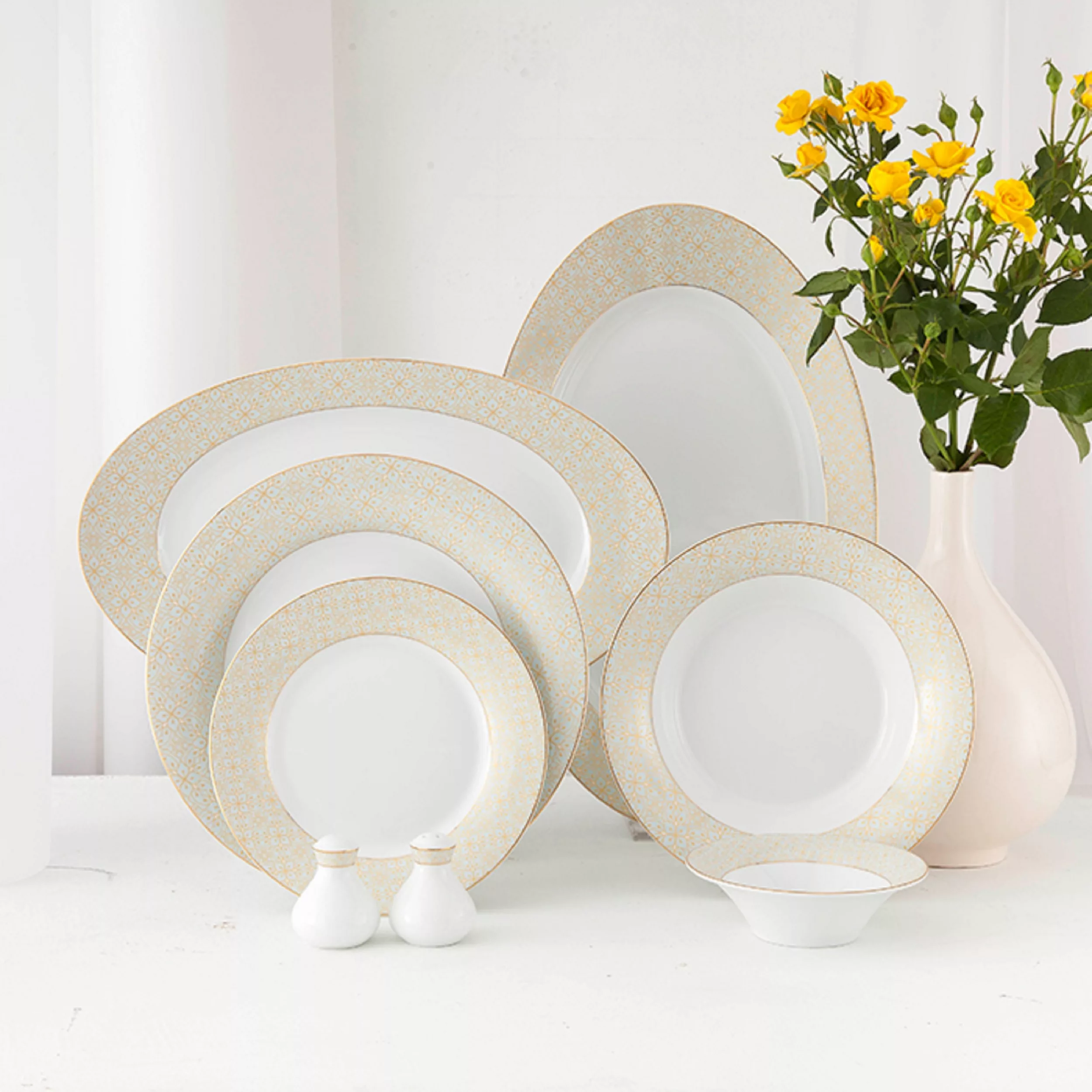 سرویس غذاخوری 108 پارچه چینی زرین ایران مدل شهرزاد آناهید درجه عالی