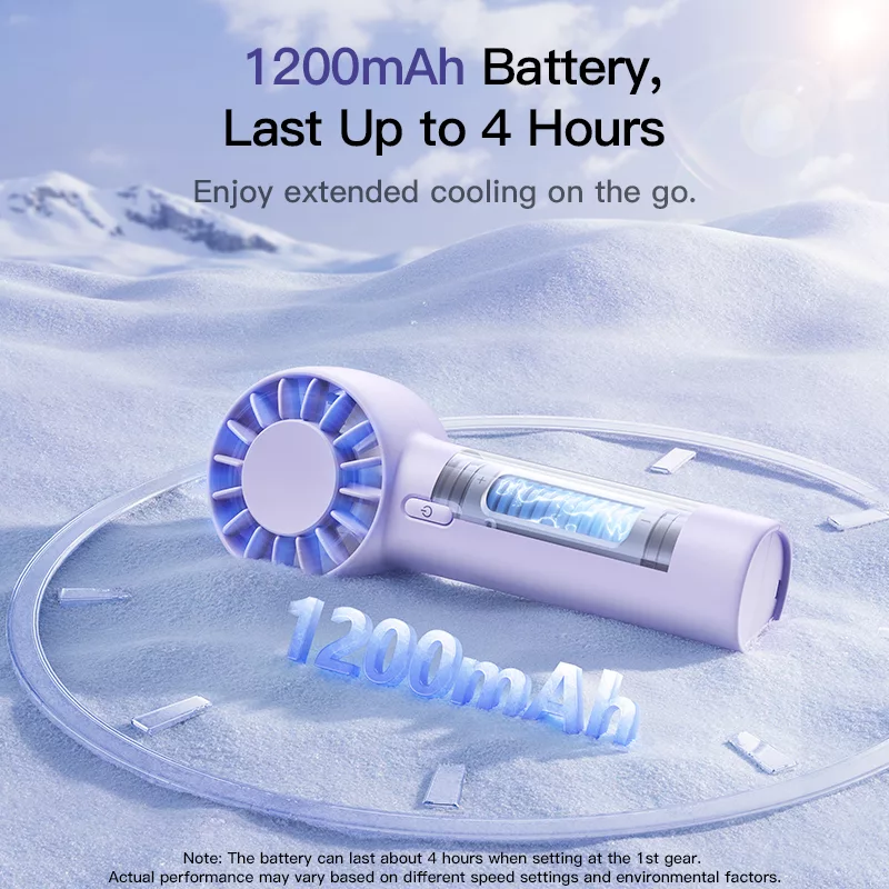 پنکه شارژی بیسوس مدل GoTrip DT1 Mini BS-CG036 ظرفیت 1200 میلی آمپر ساعت