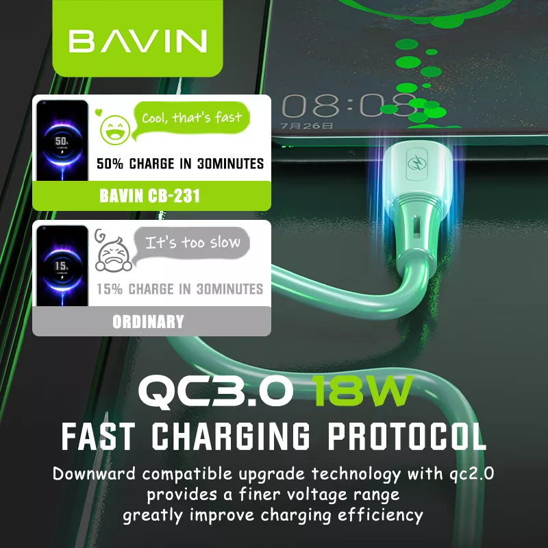 کابل تبدیل USB به USB-C باوین مدل CB-231 طول 1.2 متر