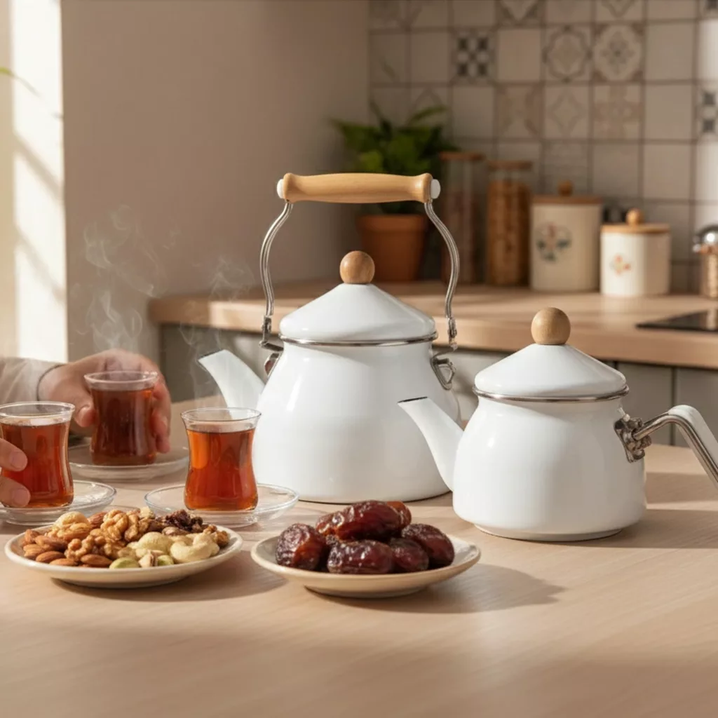 ست کتری و قوری شاهین مدل BYA_Z گنجایش کتری 2.1 لیتر و گنجایش قوری 1.1 لیتر