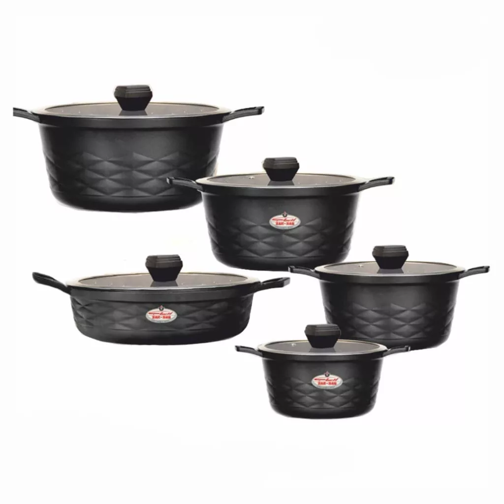 سرویس قابلمه وتابه گرانیتی 10 پارچه زرساب مدل دلموند DL-8370