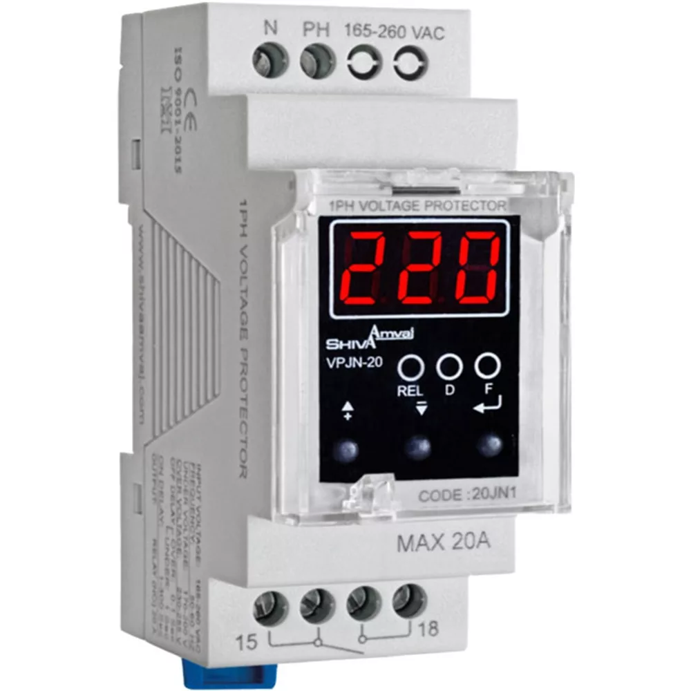 محافظ ولتاژ شیوا امواج مدل دیجیتالی VPJN-20 کد 20JN1