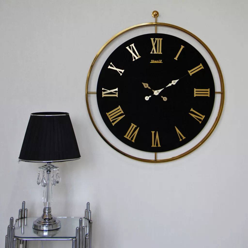 ساعت دیواری سانلی مدل فلزی چرمی کد 1125