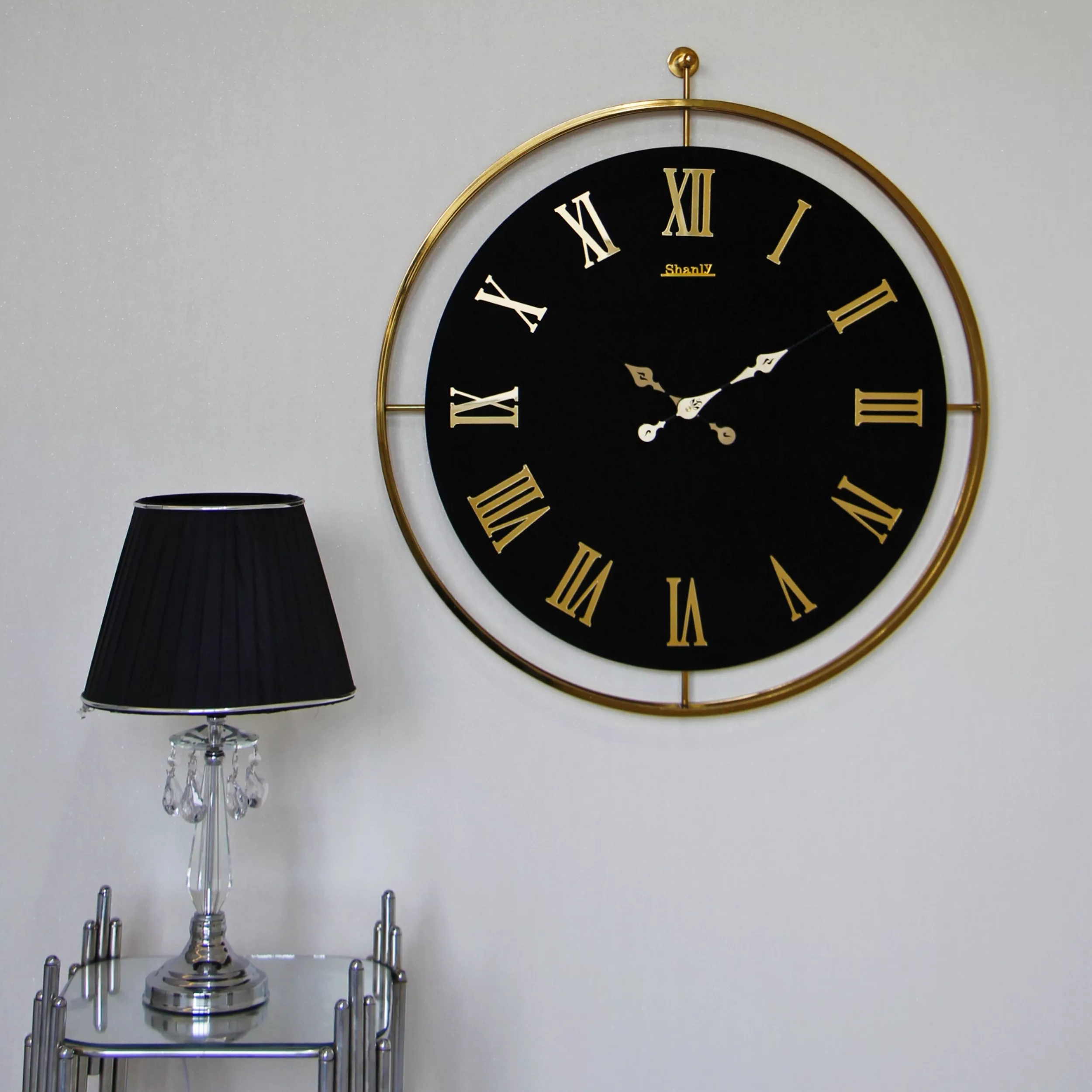 ساعت دیواری سانلی مدل فلزی چرمی کد 1125