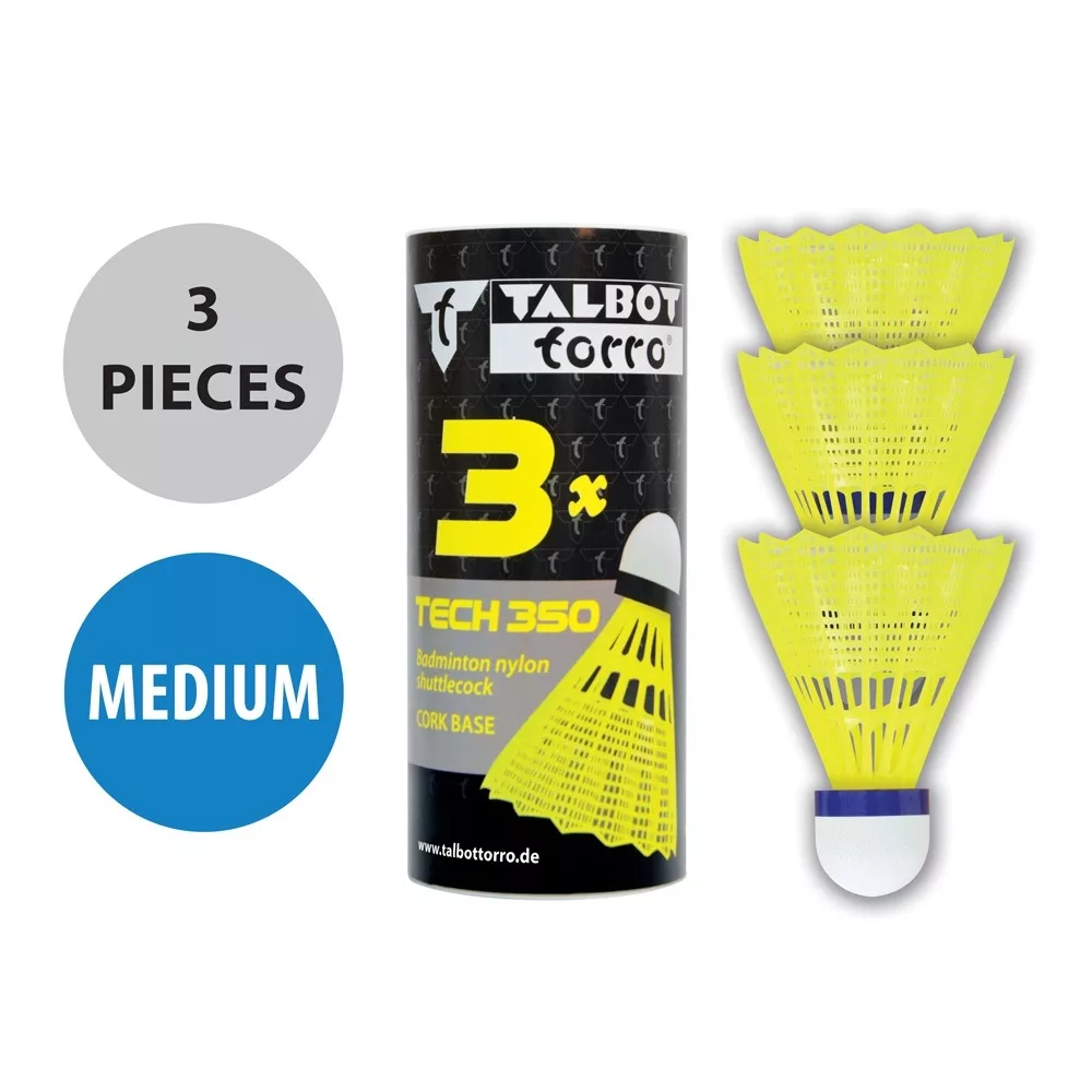 توپ بدمینتون تالبوت تورو مدل Tech 350 Medium بسته 3 عددی