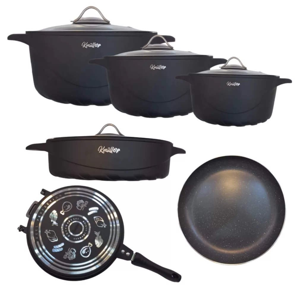 سرویس قابلمه و تابه گرانیتی 11 پارچه کی مولر مدل ایتالیا