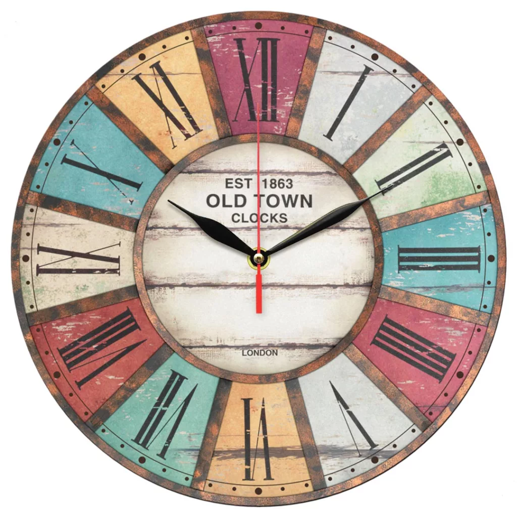 ساعت دیواری طرج رنگارنگ آنتیک کد 1394