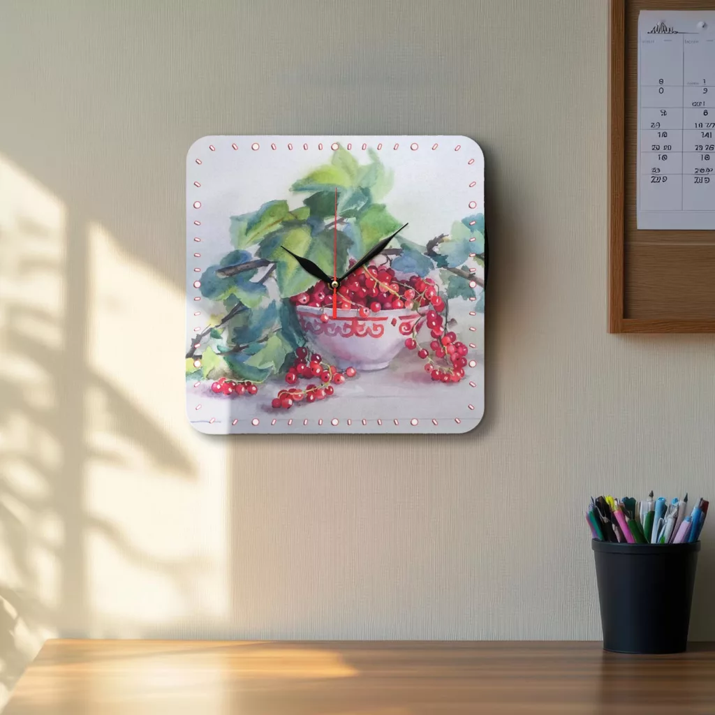 ساعت دیواری مدل 1033 طرح کاسه انگور فرنگی