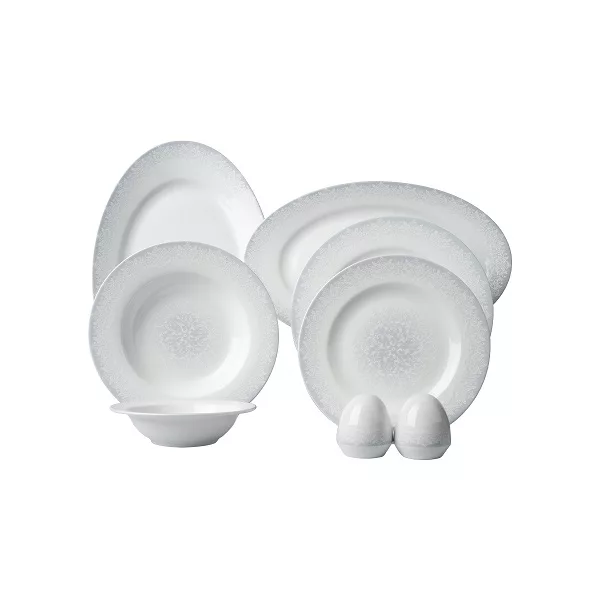 سرویس غذاخوری 28 پارچه 6 نفر چینی زرین ایران مدل ایتالیا اف سابرینا درجه یک