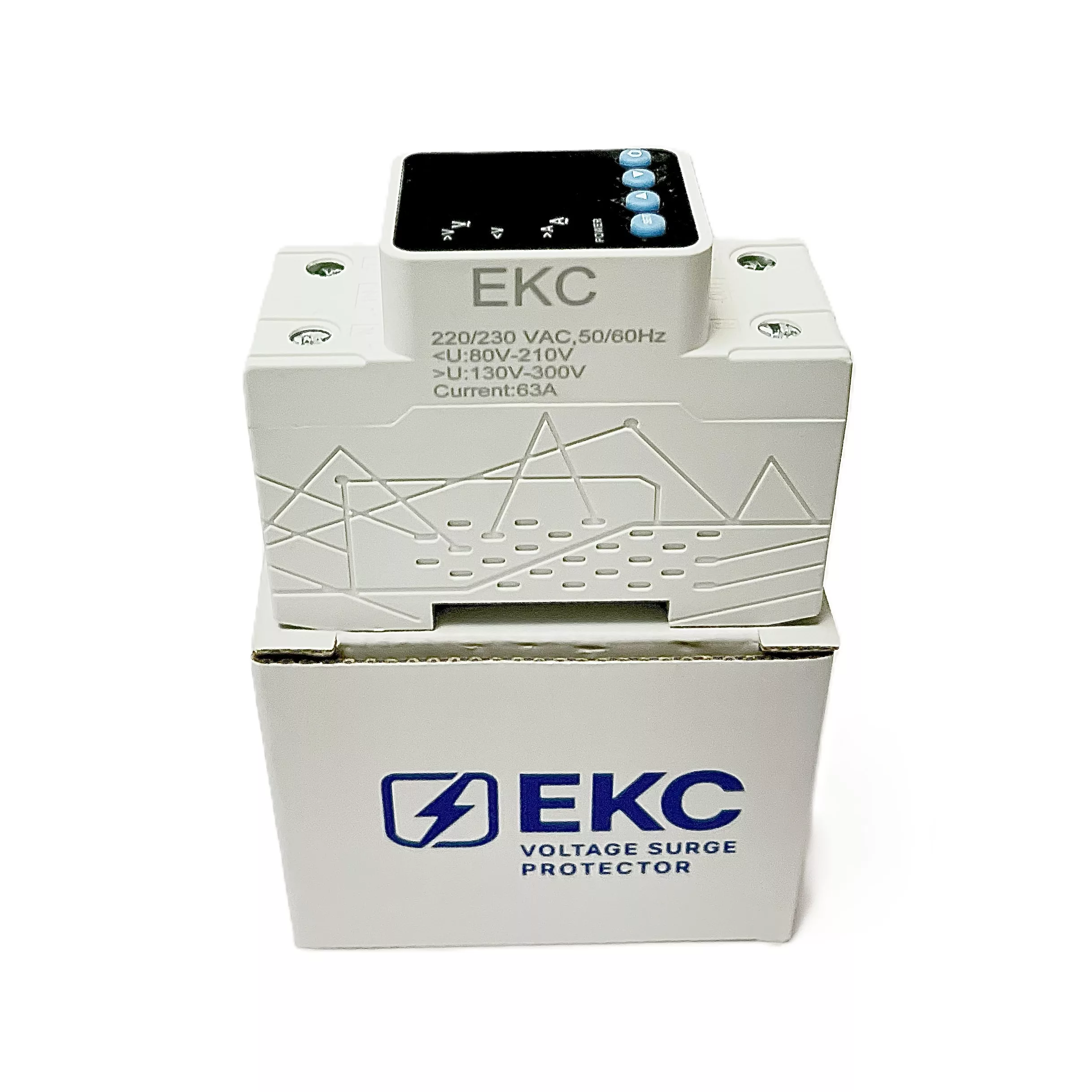 محافظ ولتاژ و جریان تکفاز مدل EKC دیجیتال 63A پلاس