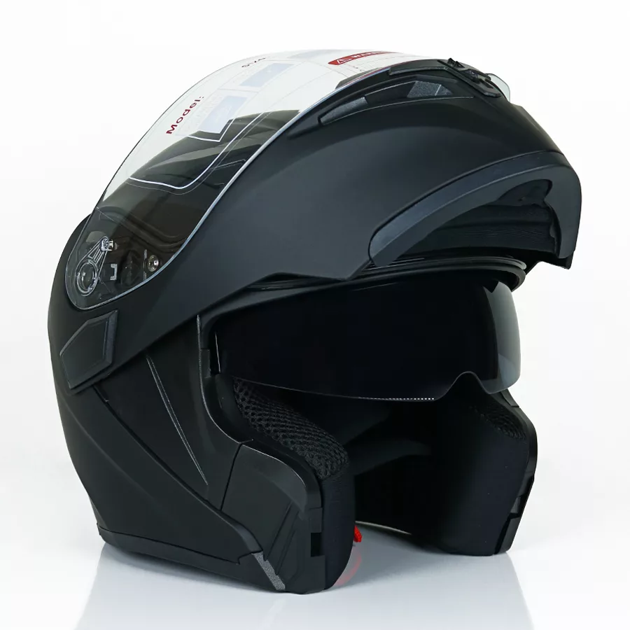 کلاه کاسکت فک متحرک دی ای وان مدل matt blk 101