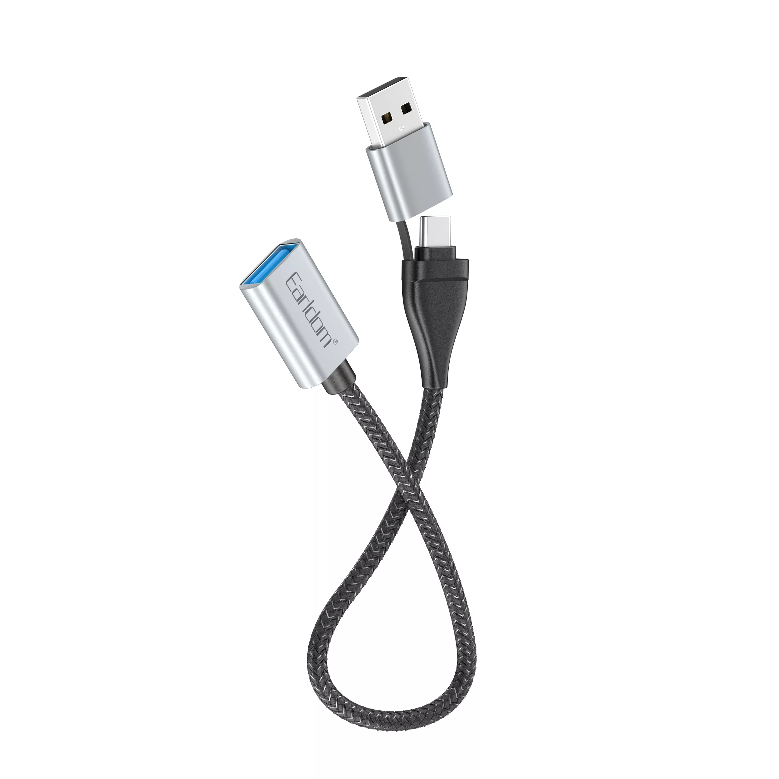 مبدل OTG USB به USB-C / USB  ارلدام مدل 2IN1 OT83