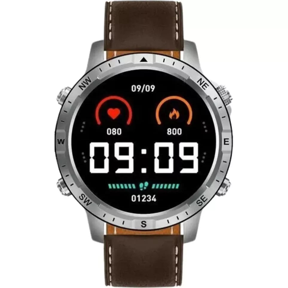 ساعت هوشمند 46 میلی متر هواهونگ مدل hk29 hero با بند چرمی و سیلیکونی