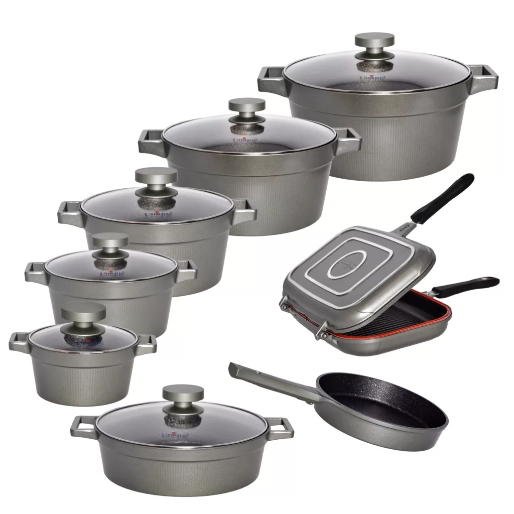 سرویس قابلمه و تابه گرانیتی 15 پارچه یونیک مدل 8529