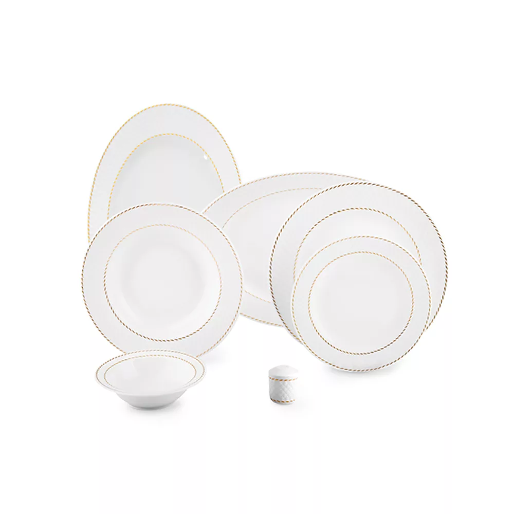 سرویس غذاخوری 28 پارچه چینی زرین ایران سری رادیانس مدل میلانو درجه یک