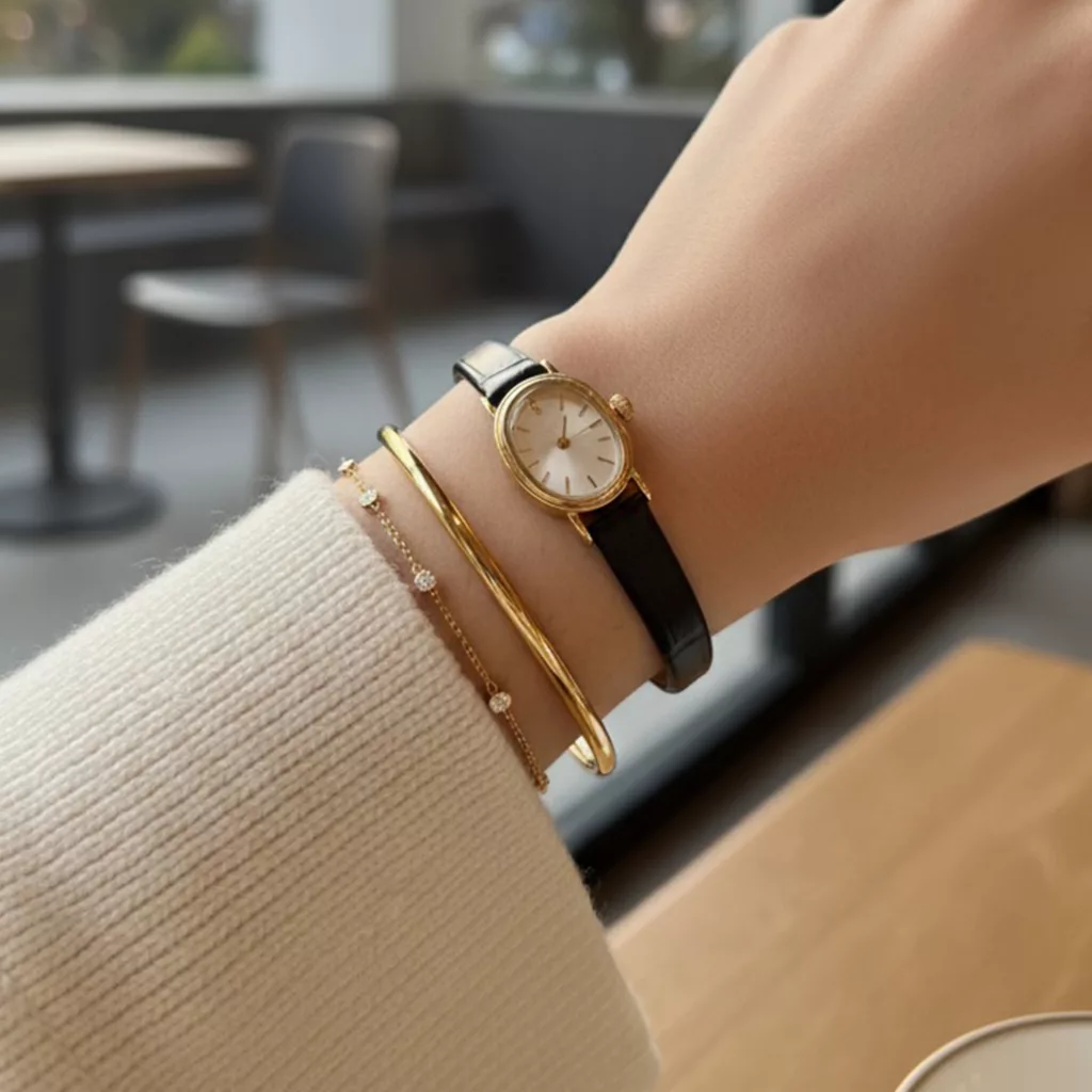 ساعت مچی عقربه‌ای کوارتز زنانه مدل چرم صفحه ظریف کلاسیک کد 142A