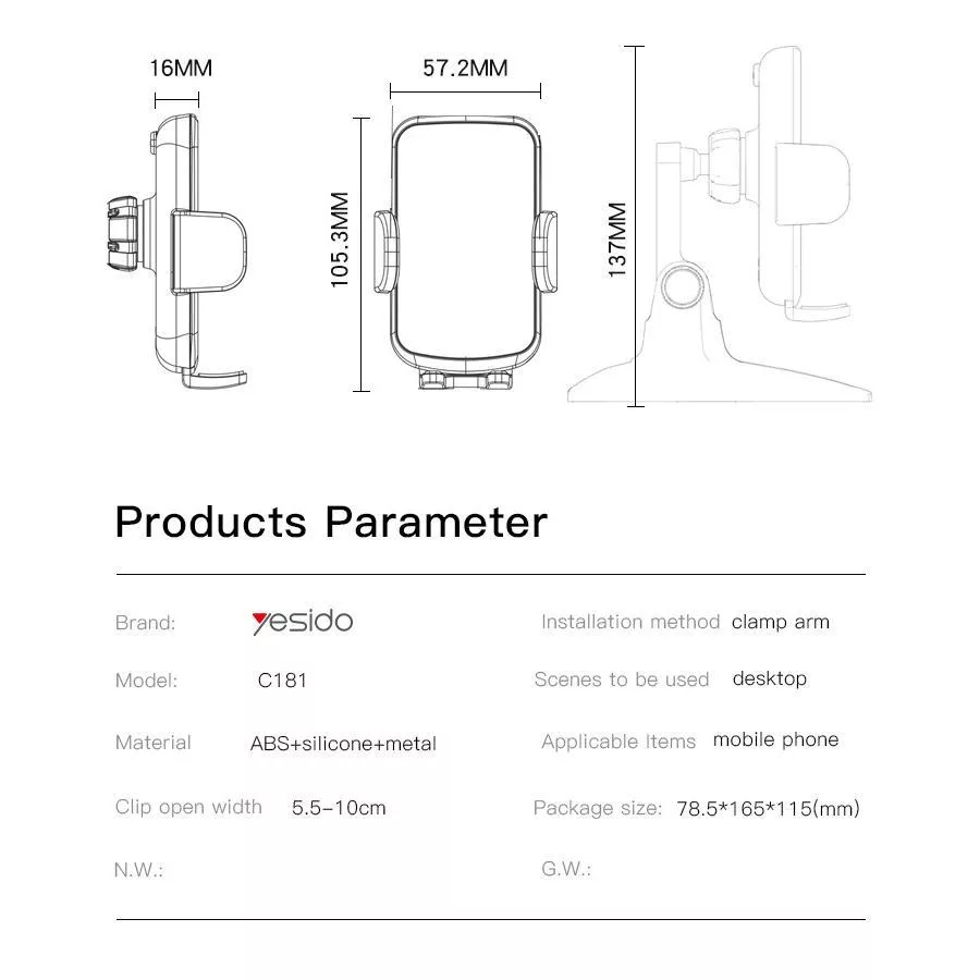 نگهدارنده گوشی موبایل یسیدو مدل C181