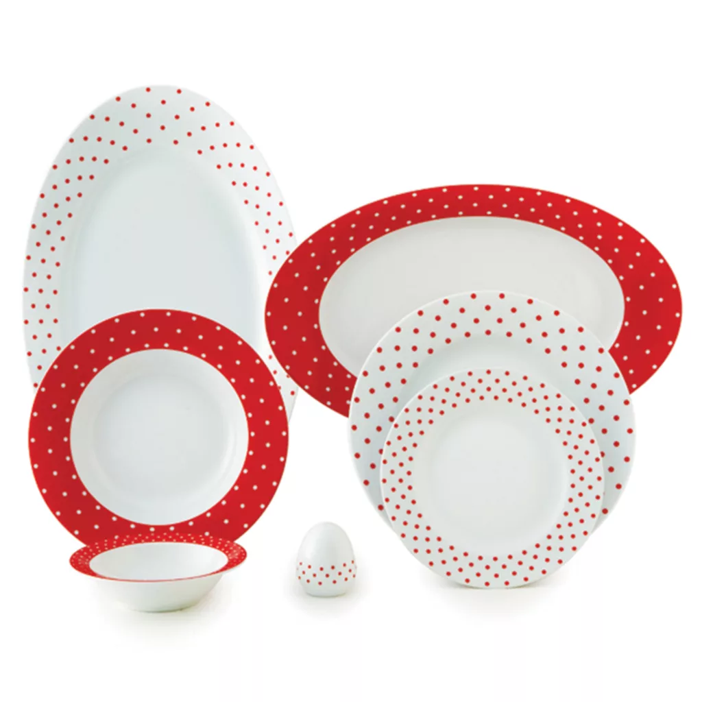 سرویس غذاخوری 28 پارچه چینی زرین ایران سری ایتالیا اف مدل اسپاتی درجه یک