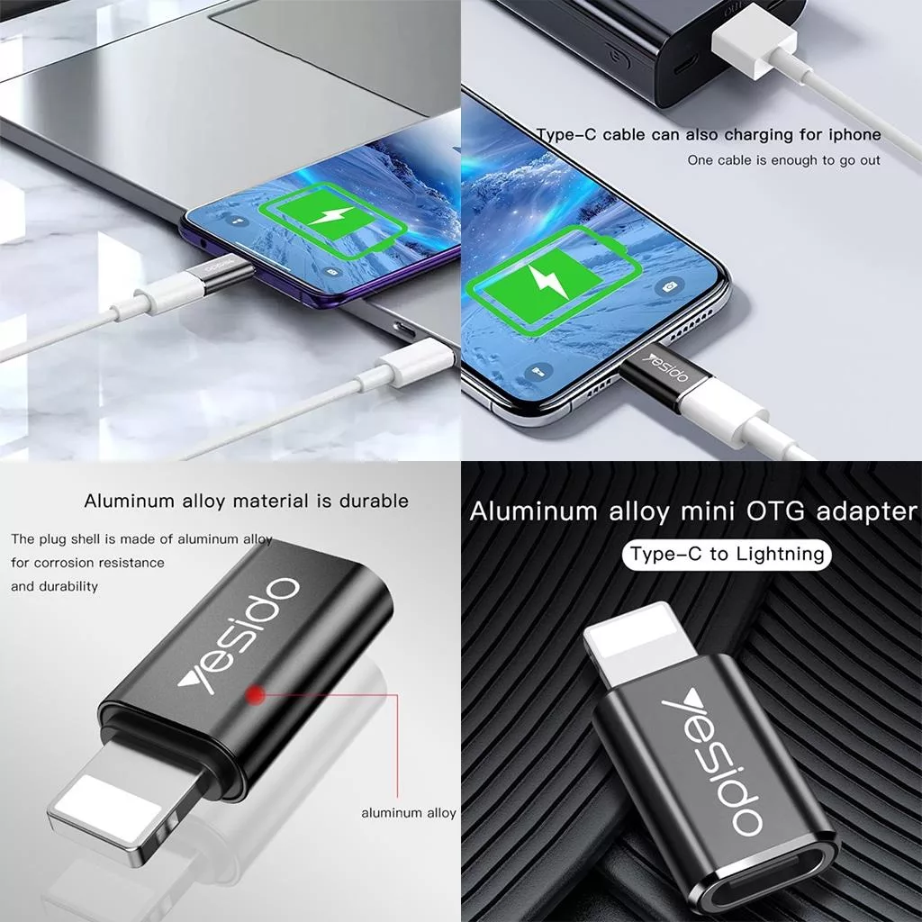 مبدل USB-C به لایتنینگ یسیدو مدل GS03