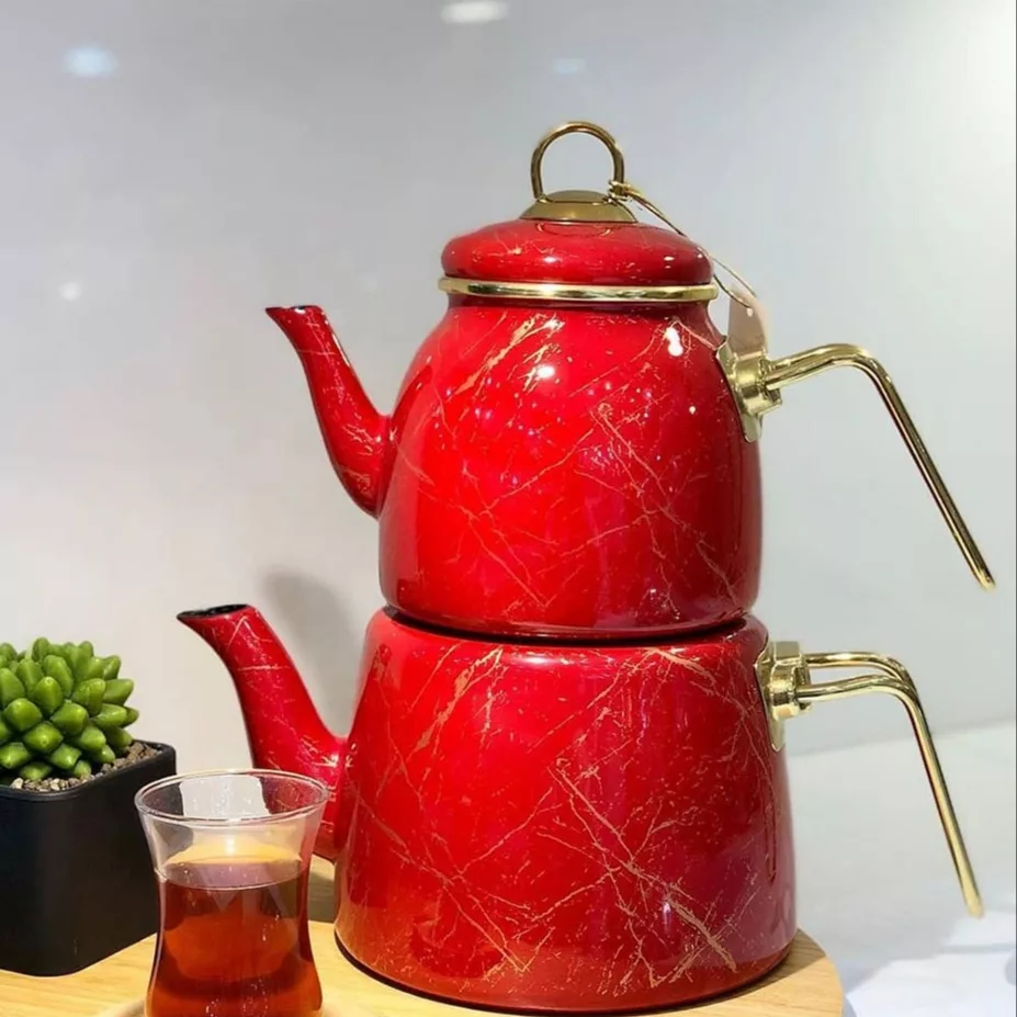 ست کتری و قوری پاچی مدل ماربل