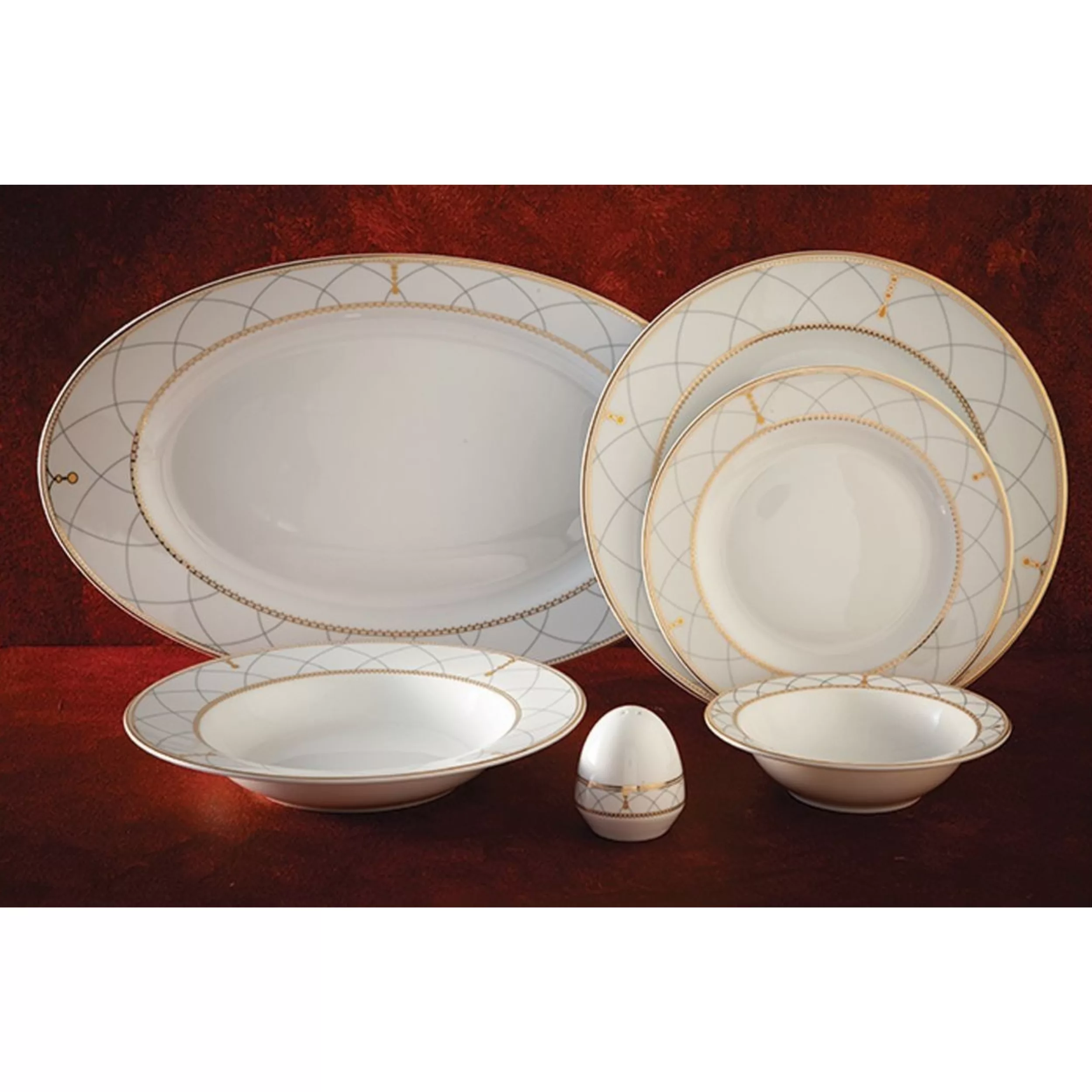 سرویس غذاخوری 28 پارچه 6 نفر چینی زرین ایران مدل رومانا سری ایتالیا اف درجه عالی